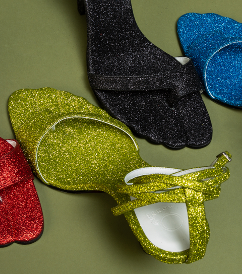 O2 Monde | Selene Sandals black glitter