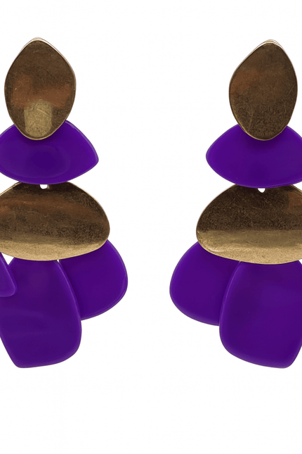 Michael Nash Jewelry | Danielle Amethyst Resin And Worn Gold Pierced Earrings