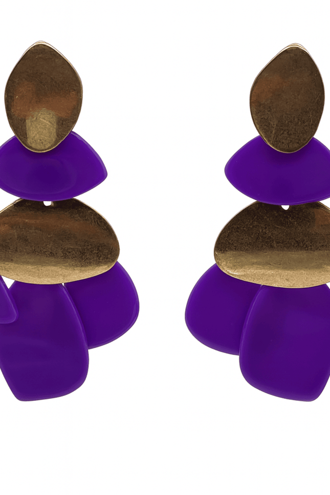 Michael Nash Jewelry | Danielle Amethyst Resin And Worn Gold Pierced Earrings