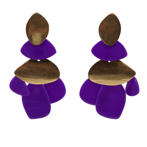 Michael Nash Jewelry | Danielle Amethyst Resin And Worn Gold Pierced Earrings