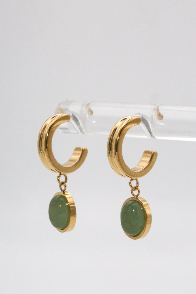 Miss Cecilia | Emerald Small Hoop Earrings
