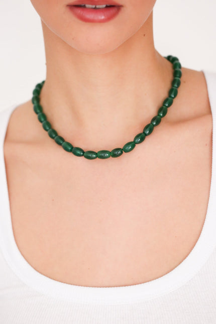 Miss Cecilia | Forest Agate Bead Necklace