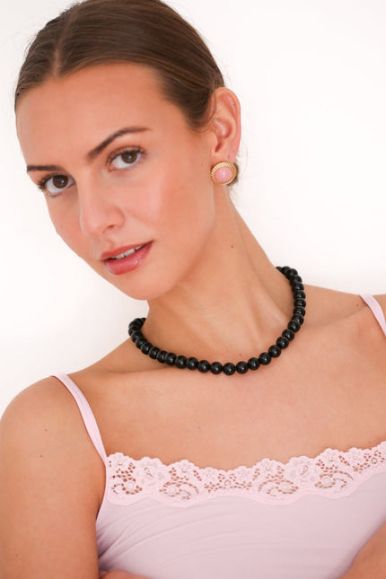 Miss Cecilia | Black Agate Necklace