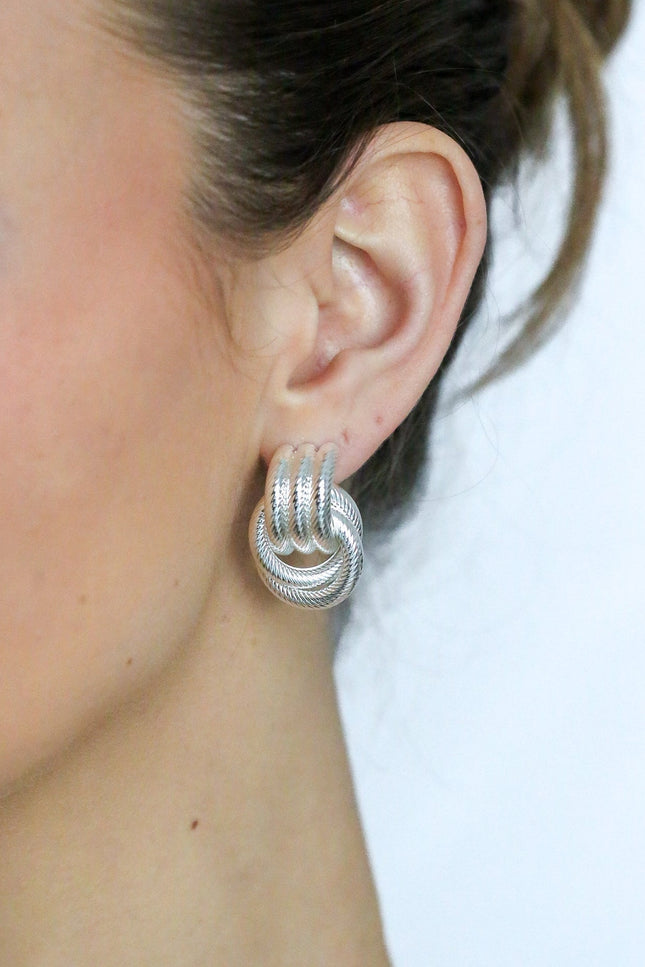 Miss Cecilia | The Rope Knot Studs Silver
