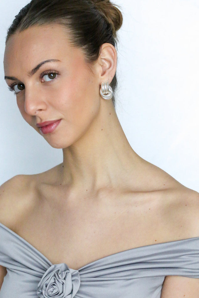 Miss Cecilia | The Rope Knot Studs Silver