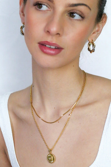 Miss Cecilia | Gold And Silver Twist Hoops
