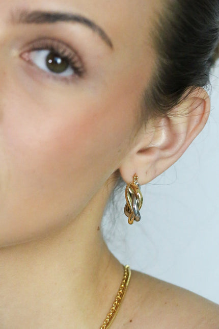 Miss Cecilia | Gold And Silver Twist Hoops