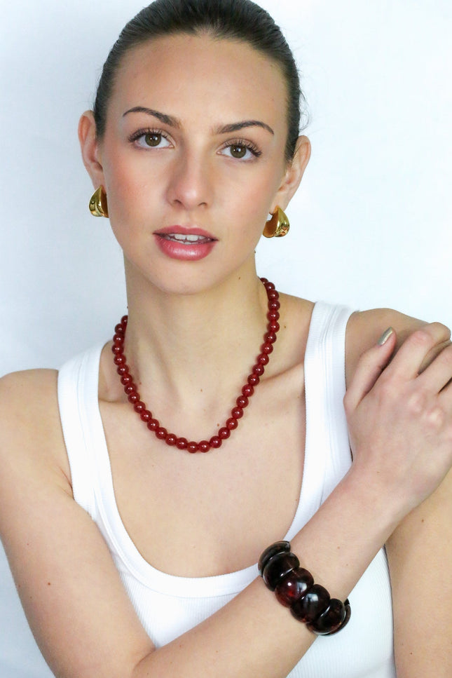 Miss Cecilia | Red Agate Necklace