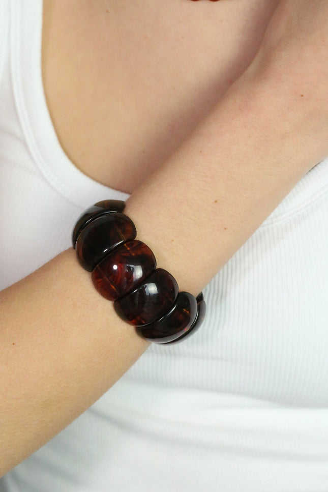 Miss Cecilia | Bransoletka Dome Bangle z bursztynu