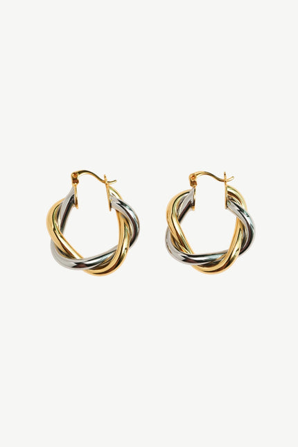 Miss Cecilia | Gold And Silver Twist Hoops