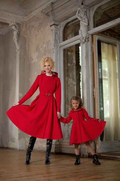 RainSisters | Double Breasted Trench Coat in Bright Red 'Queen of Hearts'