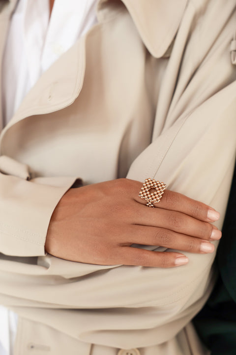 Pas de Marque | Rose gold-filled ring Carré