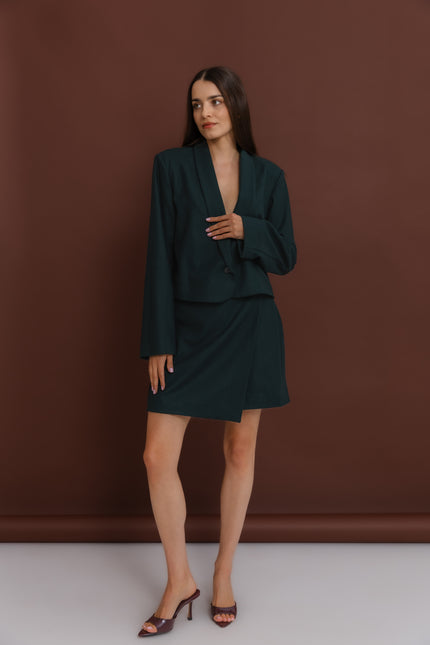 Maoconcept | Zielona mini spódnica z wełny