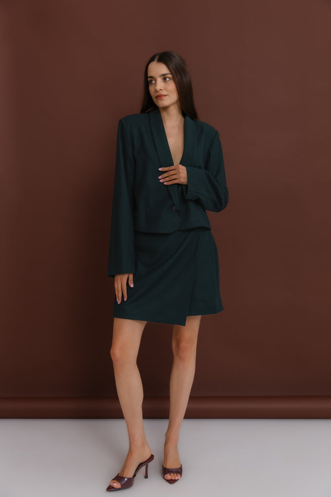 Maoconcept | Zielona mini spódnica z wełny