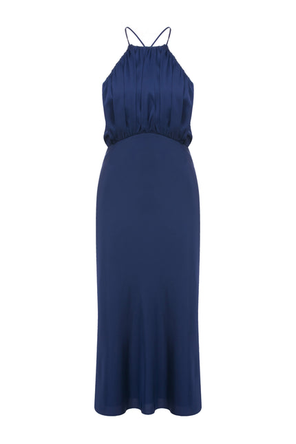 Nazli Ceren | Sukienka satynowa Reese Parisian Blue
