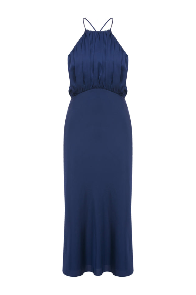 Nazli Ceren | Reese Satin Dress Parisian Blue