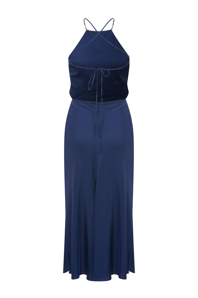 Nazli Ceren | Reese Satin Dress Parisian Blue