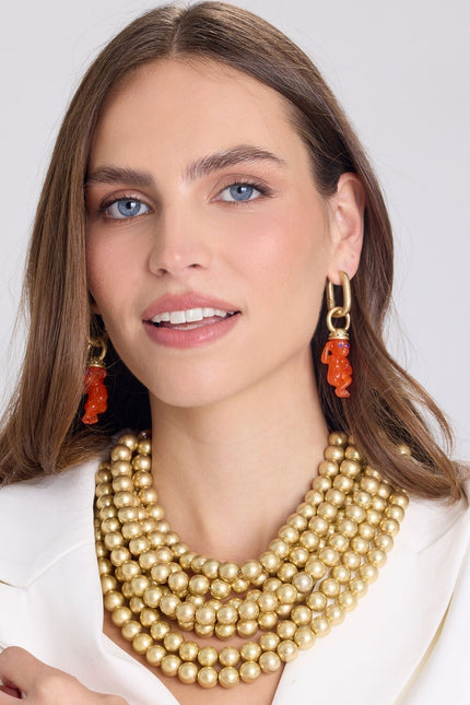 Michael Nash Jewelry | Juliette Multi Strand Worn Gold Resin Necklace