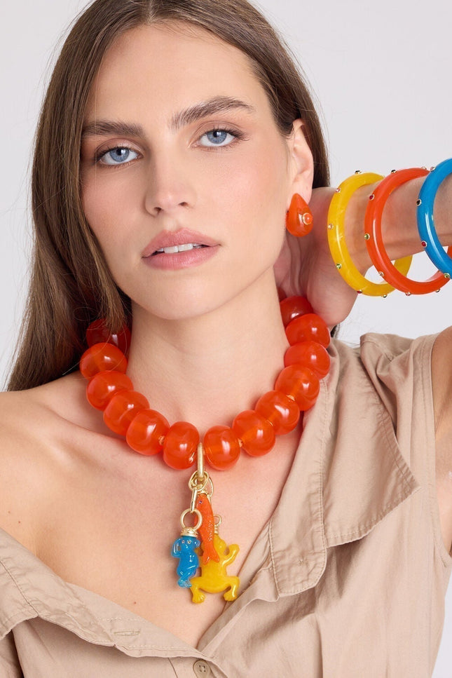 Michael Nash Jewelry | Vivienne Orange Resin Necklace