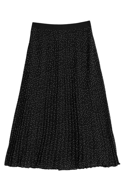 Riley Raindrop Pleated Midi Skirt - Black - Styled