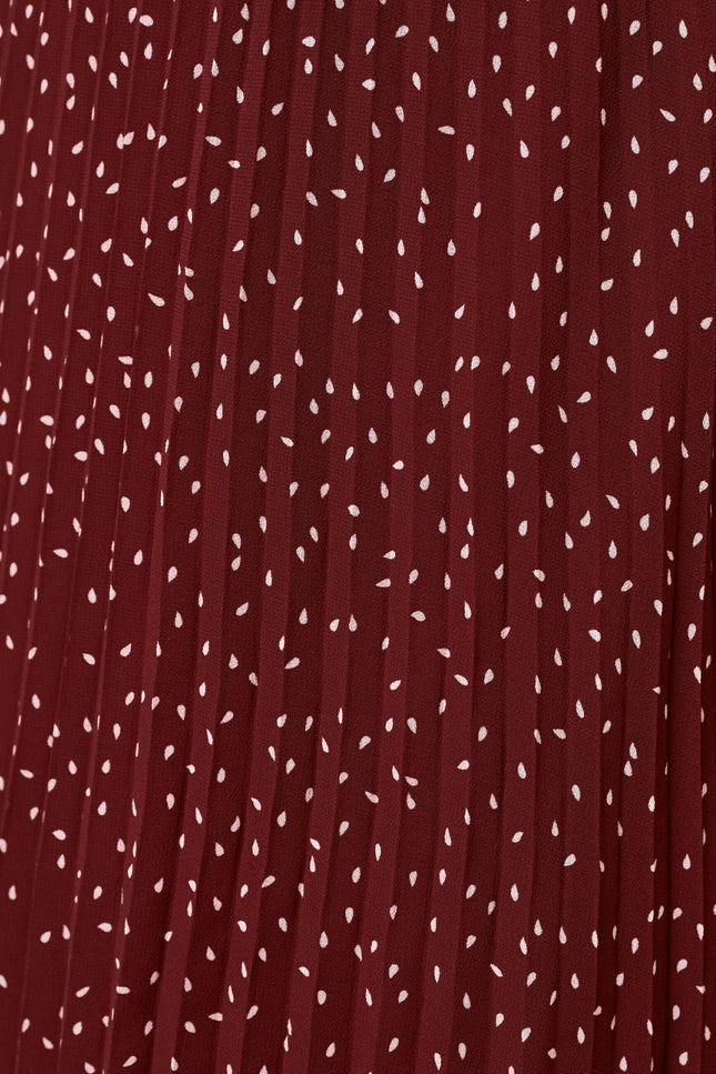 Riley Raindrop Pleated Midi Skirt - Red - Detail 3