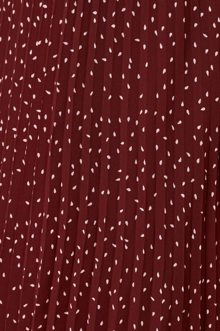 Huxley Raindrop Jersey Top Printed Circle Skirt Midaxi Dress - Red - Detail 3