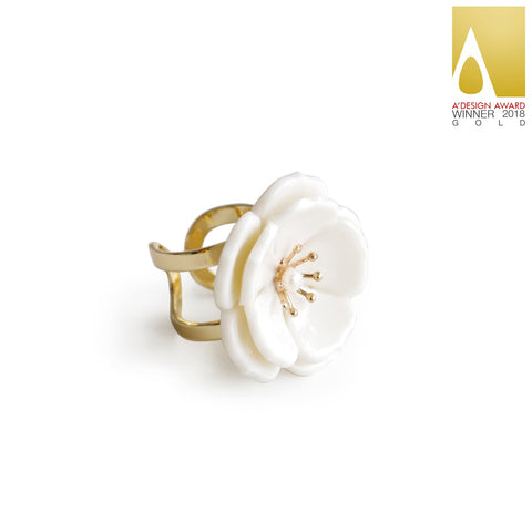Poporcelain | Plum Blossom Statement Ring