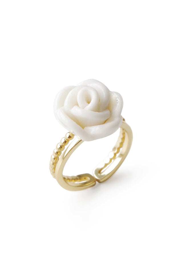 Poporcelain | White Cloud Rose Ring