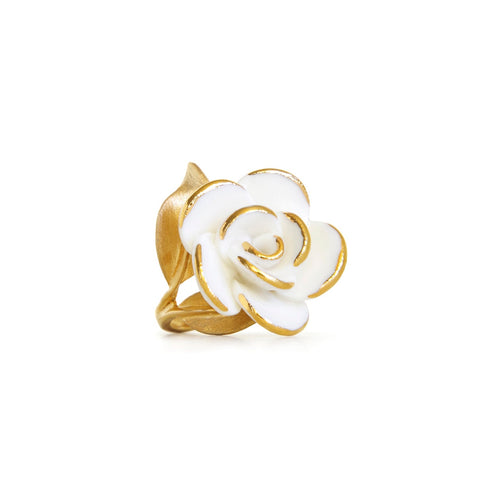 Poporcelain | White Cloud Rose Cocktail Ring