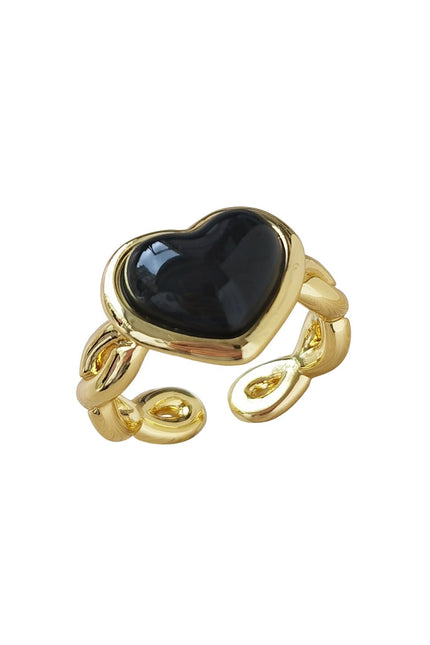 Poporcelain | Red Heart Braided Ring
