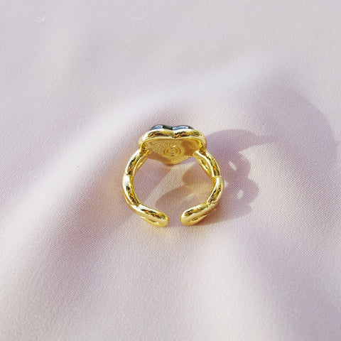 Poporcelain | Black Heart Braided Ring