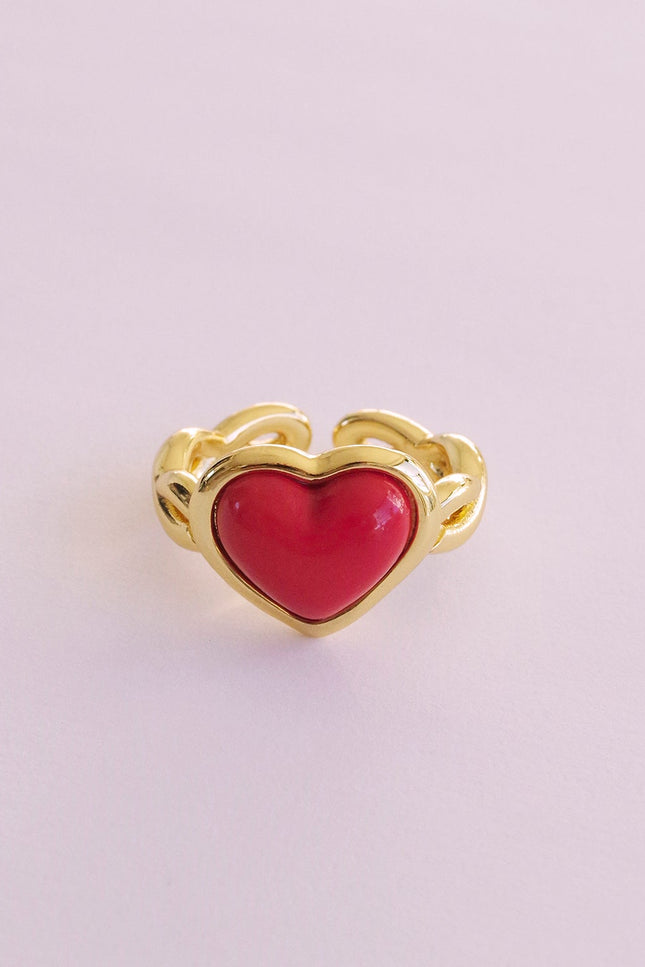 Poporcelain | Red Heart Braided Ring
