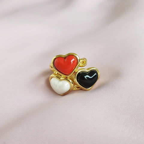 Poporcelain | Black Heart Braided Ring