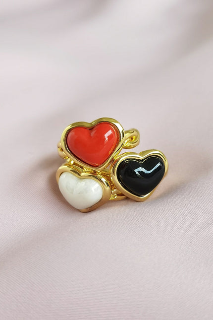 Poporcelain | Red Heart Braided Ring