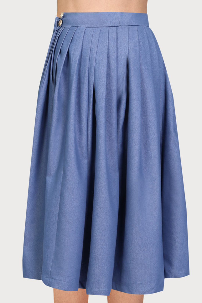 Muda Clothing | Wide Leg Culotte Trousers Rachel blue