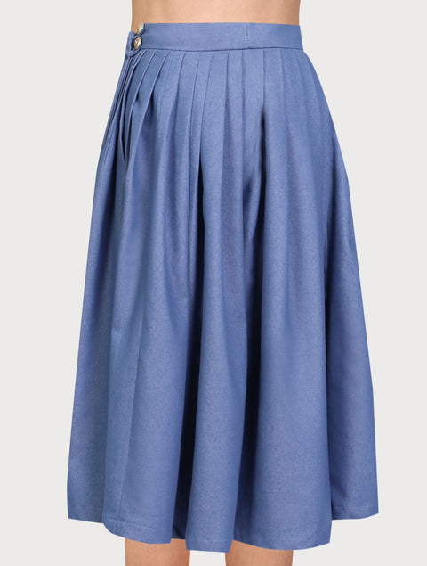 Muda Clothing | Wide Leg Culotte Trousers Rachel blue