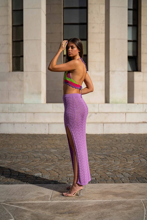 Radiant Skirt - Rose NORGÄTE alpaca knitwear sustainably made in Peru