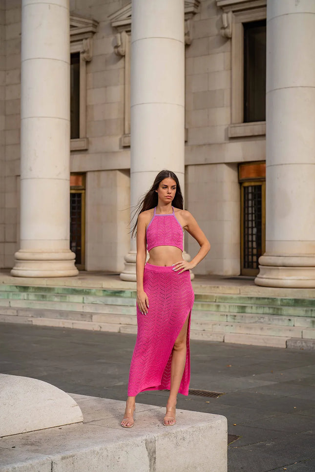 Radiant Skirt - Rose NORGÄTE alpaca knitwear sustainably made in Peru
