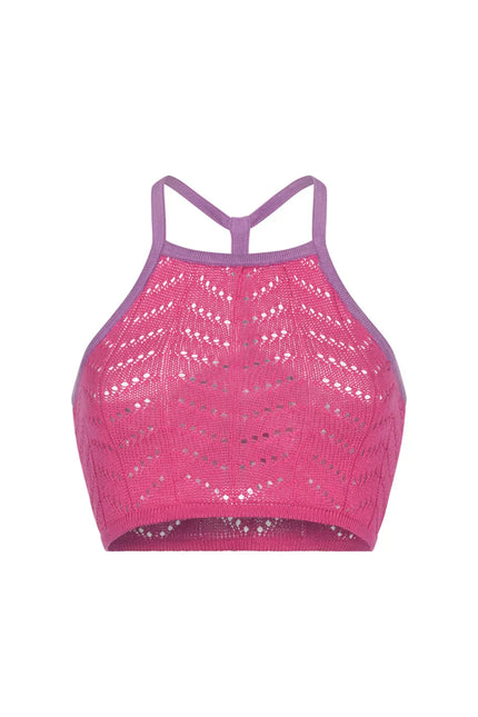 Radiant Top - Rose Lavender with rose NORGÄTE alpaca knitwear sustainably made in Peru