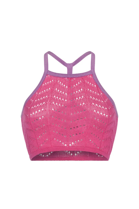 Radiant Top - Rose Lavender with rose NORGÄTE alpaca knitwear sustainably made in Peru