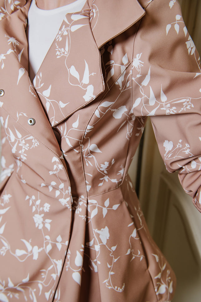 double breasted jacket in rose pastel pink color