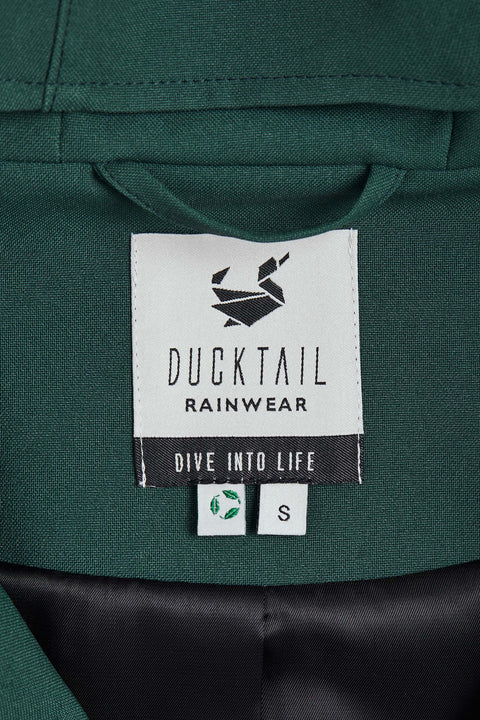 Ducktail Rainwear I ZIELONY IKONICZNY PŁASZCZ PRZECIWDESZCZOWY - materiały z recyklingu
