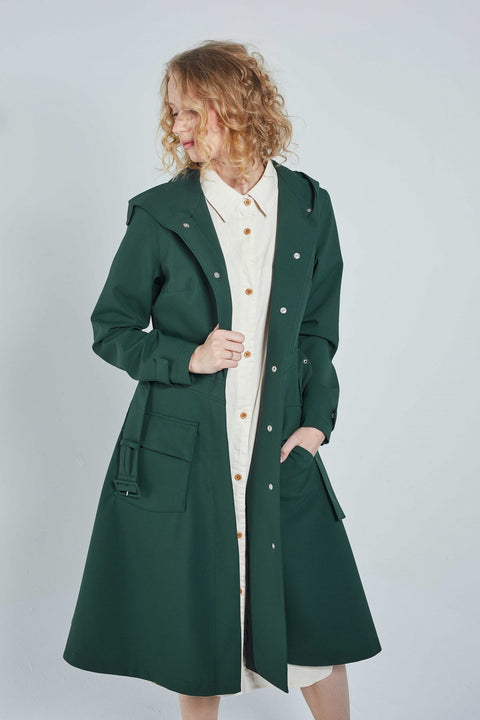 Ducktail Rainwear I GREEN FLARE RAINCOAT - recycled materials