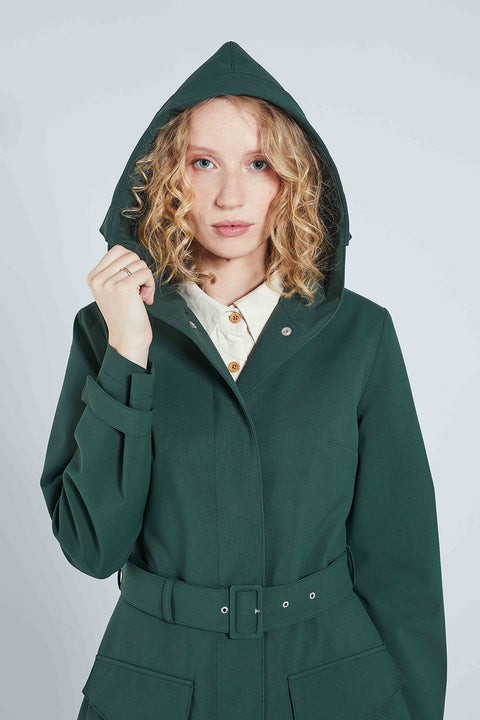 Ducktail Rainwear I GREEN FLARE RAINCOAT - recycled materials