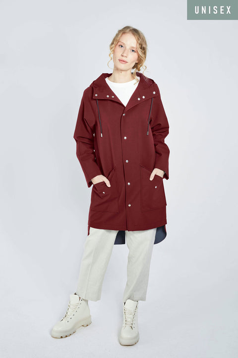 Ducktail Rainwear I BURGUNDY CITY RAINCOAT - materiały z recyklingu