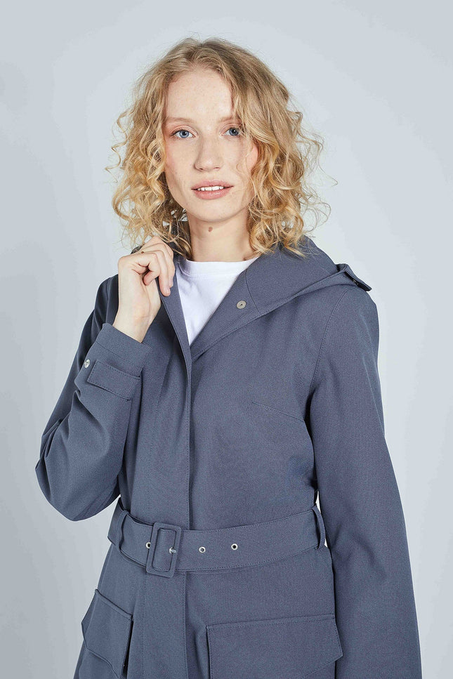 Ducktail Rainwear I GREY FLARE RAINCOAT - recycled materials