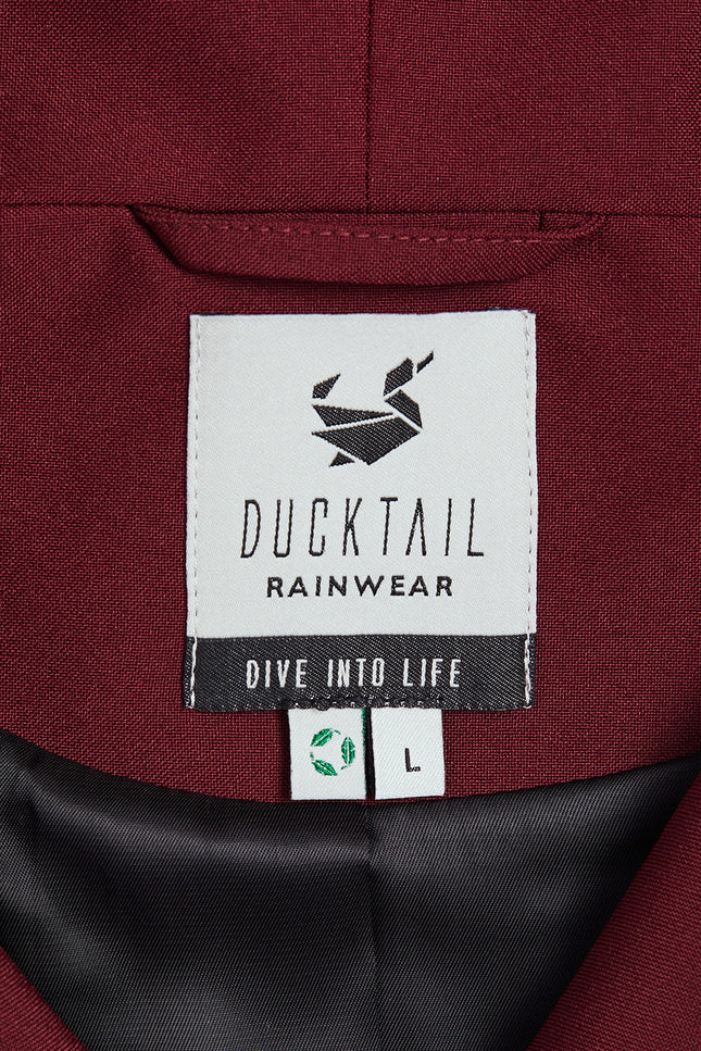 Ducktail Rainwear I BURGUNDY CITY RAINCOAT - recycled materials