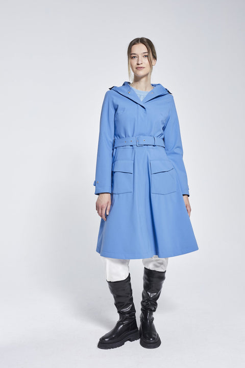 Ducktail Rainwear I OCEAN BLUE FLARE RAINCOAT - recycled materials