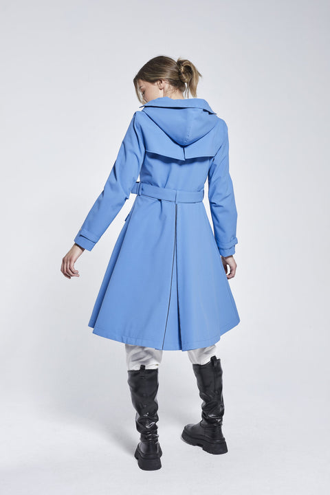 Ducktail Rainwear I OCEAN BLUE FLARE RAINCOAT - recycled materials