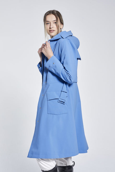 Ducktail Rainwear I OCEAN BLUE FLARE RAINCOAT - recycled materials